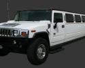 A white Stretch H2 Hummer that fits up to 14 passengers and would be great for any event.